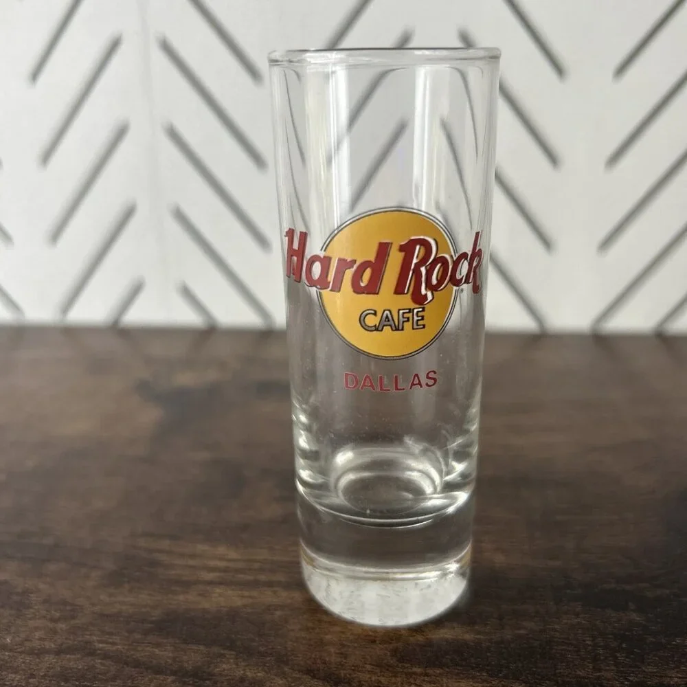 Lot of 5 Hard Rock 4” Double Shot Glasses Various Cities Nashville Atlantic City